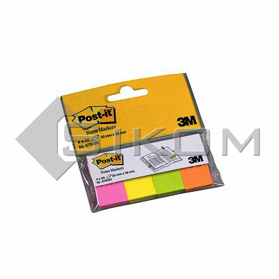 Samolepicí bločky Post-it značkovací - 25 mm x 76 mm / 3 x 100 lístků